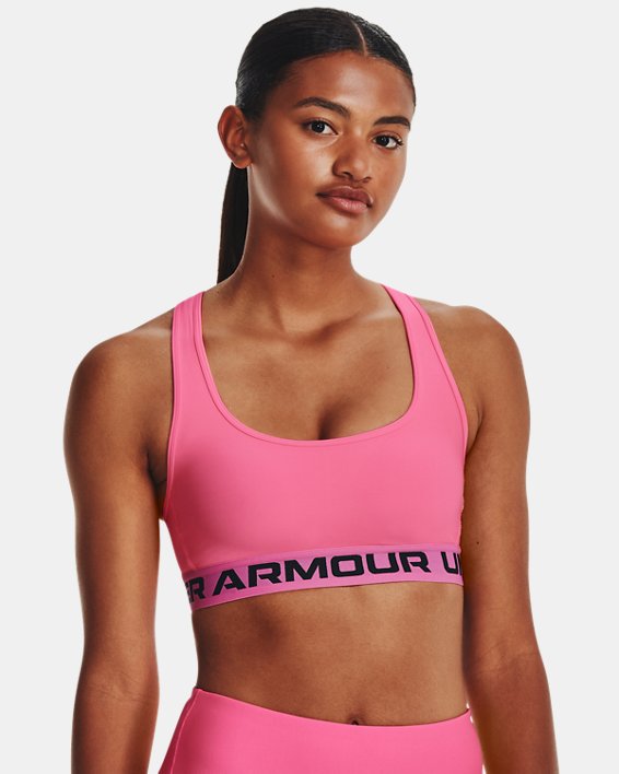 Bra deportivo Armour® Mid Crossback para mujer, Pink, pdpMainDesktop image number 0